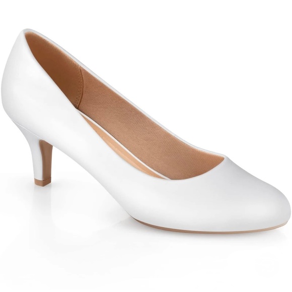 ANKIS low heel comfortable womens white pumps Size 8 - Picture 4 of 15